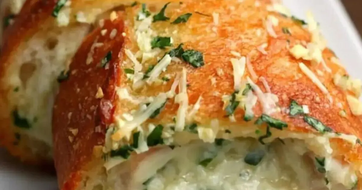 Receita de Pão de alho recheado