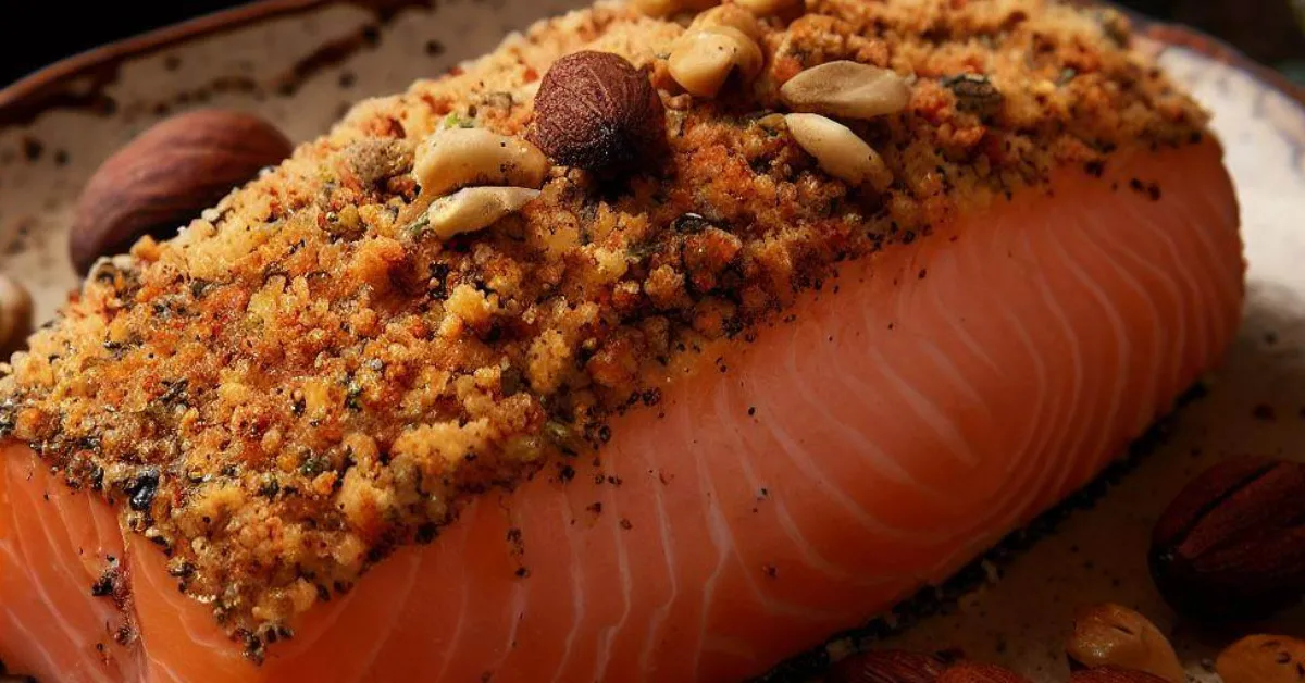 Receita de Salmão na crosta de nozes e especiarias
