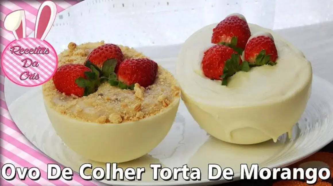 Receita de Ovo de colher de torta de morango para a sua Páscoa deliciosa e especial